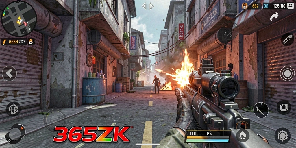 Gameplay menegangkan di 365ZK dengan aksi menembak yang intens.