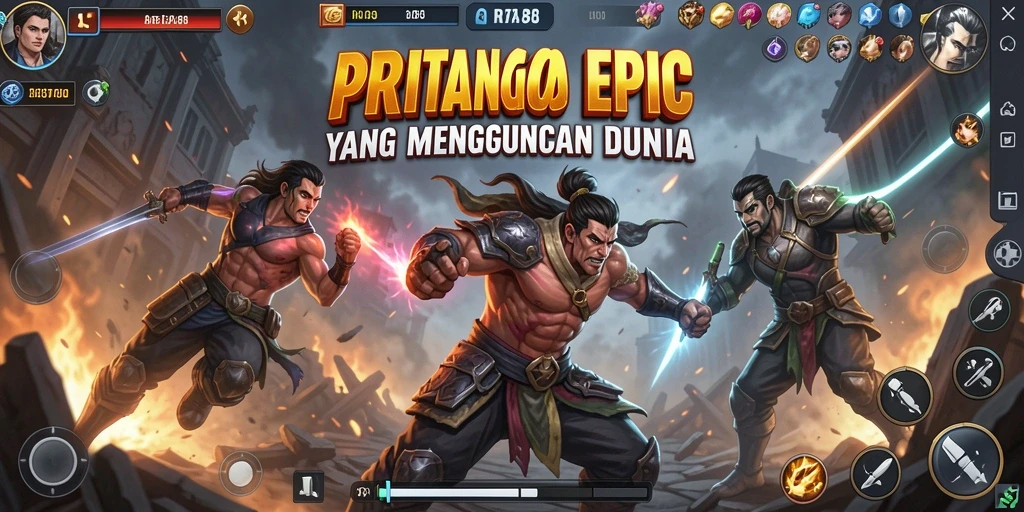 Screenshot gameplay <strong>ARISTA88</strong> menampilkan pertarungan seru dan karakter unik.
