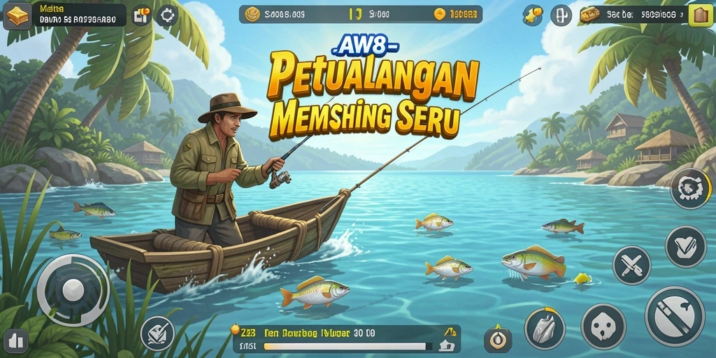Menampilkan gameplay seru dalam memancing di AW8.
