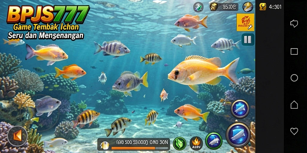 Screenshot gameplay BPJS777 menampilkan aksi menembak ikan yang seru.