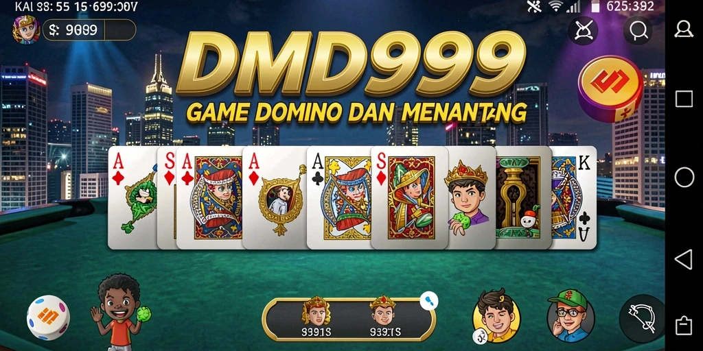 Tampilan gameplay seru dari DMD999 dalam permainan Domino.