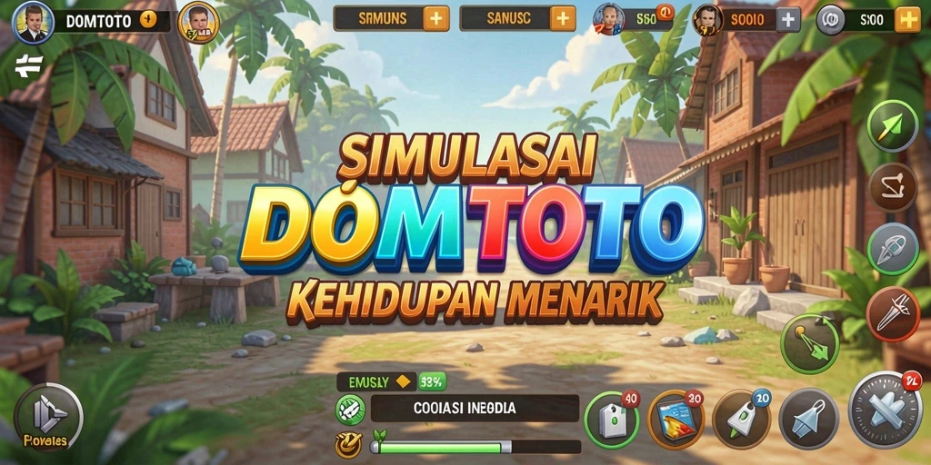 Screenshot gameplay DOMTOTO menampilkan aksi simulasi kehidupan yang menarik.
