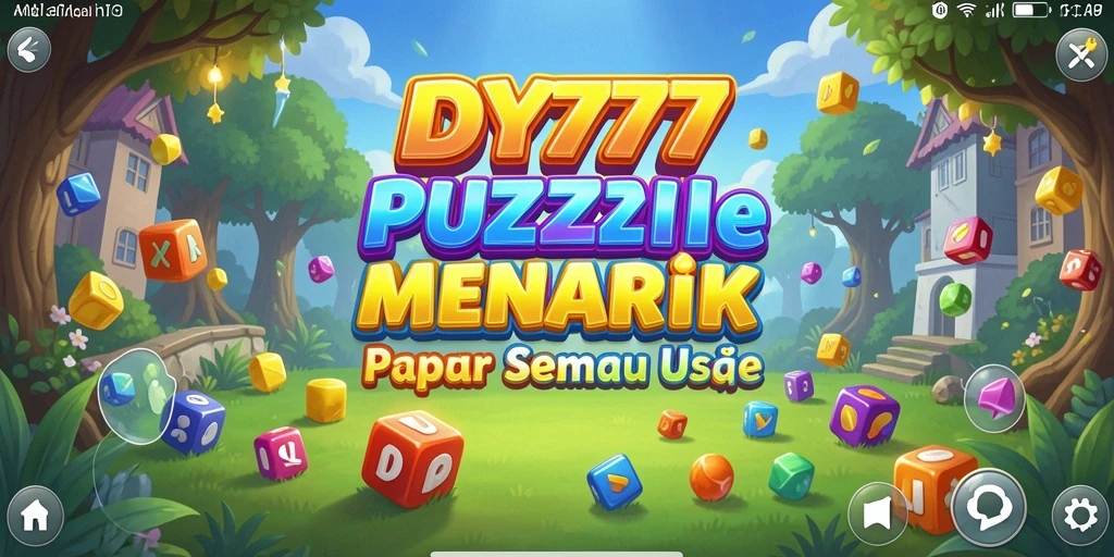 Screenshot utama DY777 menampilkan gameplay menantang teka-teki puzzle.