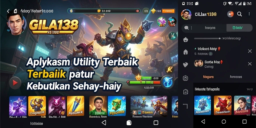 Tampilan aplikasi GILA138 dengan fitur utility yang bermanfaat.