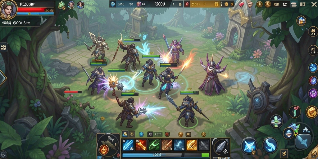Screenshot gameplay P200M menampilkan pertempuran strategi yang mendebarkan.