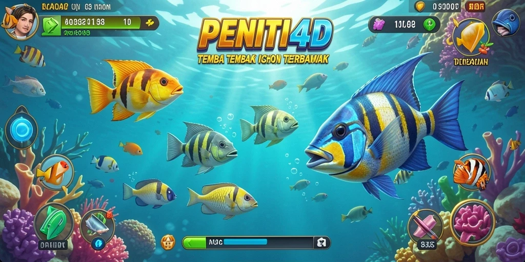Tampilan gameplay <strong>PENITI4D</strong> yang seru saat menembak ikan.