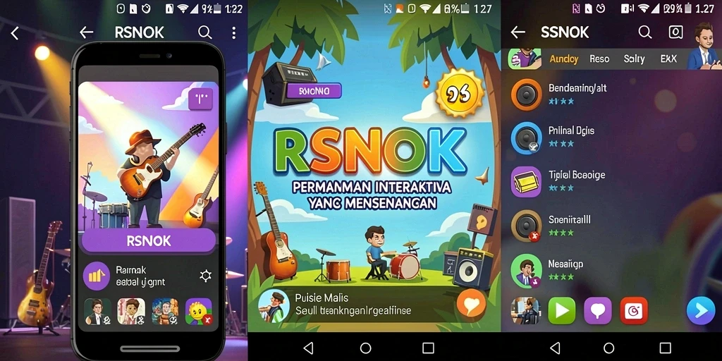 Tampilan gameplay interaktif pada RSNOK dengan berbagai lagu menarik.
