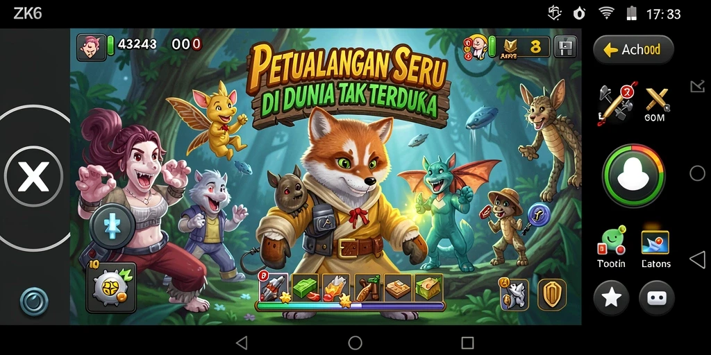 Tampilan gameplay ZK6 yang menampilkan petualangan menakjubkan.